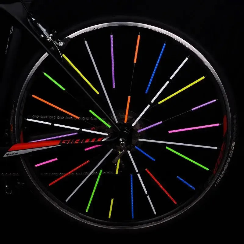 Lot de 24 tubes réfléchissants Multicolore pour rayons de vélo