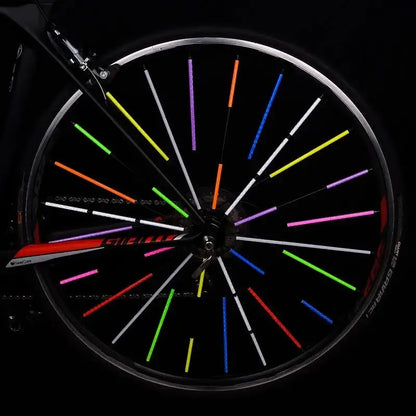 Lot de 24 tubes réfléchissants Multicolore pour rayons de vélo