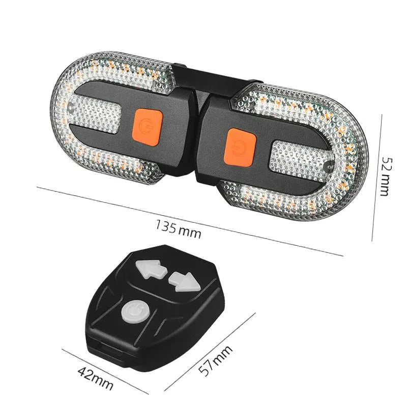 Clignotants vélo LED avec télécommande sans fil – 3 en 1 USB rechargeable