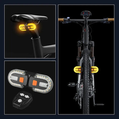 Clignotants vélo LED avec télécommande sans fil – 3 en 1 USB rechargeable