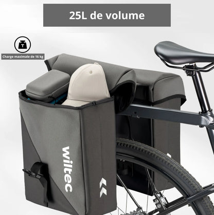 Wiltec Sacoche double étanche pour porte-bagages – capacité de 35 L