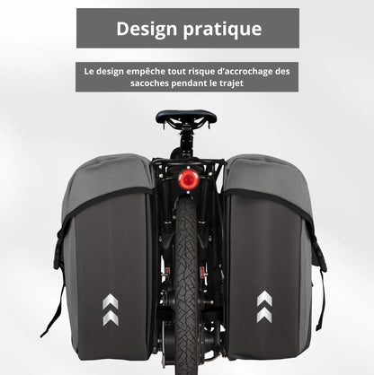 Wiltec Sacoche double étanche pour porte-bagages – capacité de 35 L