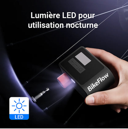 Mini Pompe à Vélo Mini compresseur avec indicateur de pression - BikeFlow- Électrique Portable Rechargeable – 120 PSI, Type-C, Écran LCD, Compatible Presta & Schrader