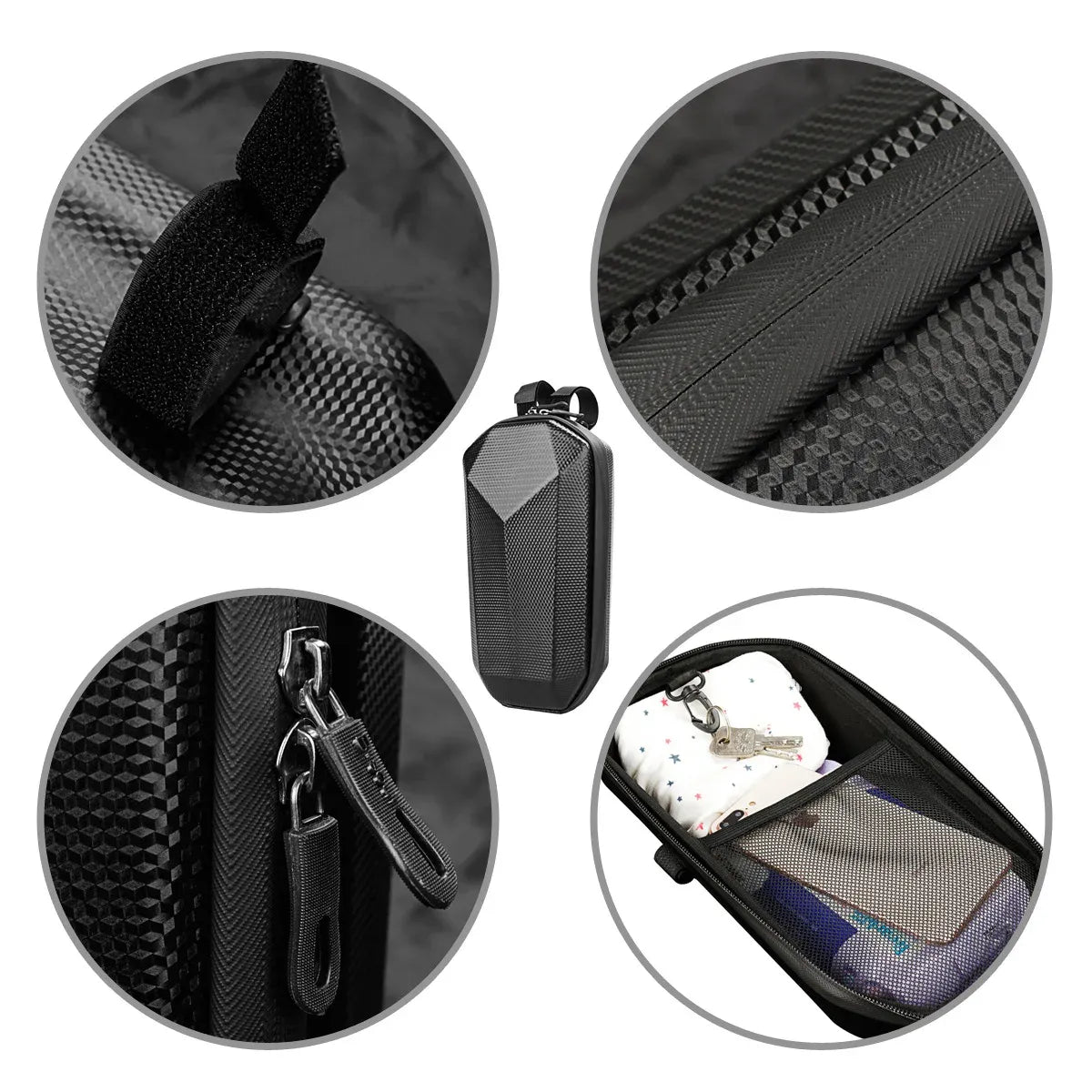 Sacoche avant rigide 4L pour trottinette et vélo – Étanche et coque EVA
