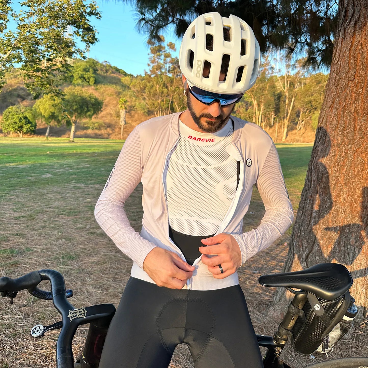 Sous-maillot à manches longues DAREVIE Knitting LS – Blanc