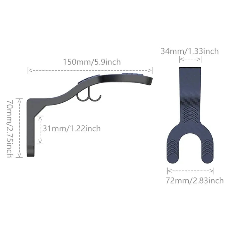 Support mural pour casque de vélo – Crochet ABS haute résistance avec rangement clés