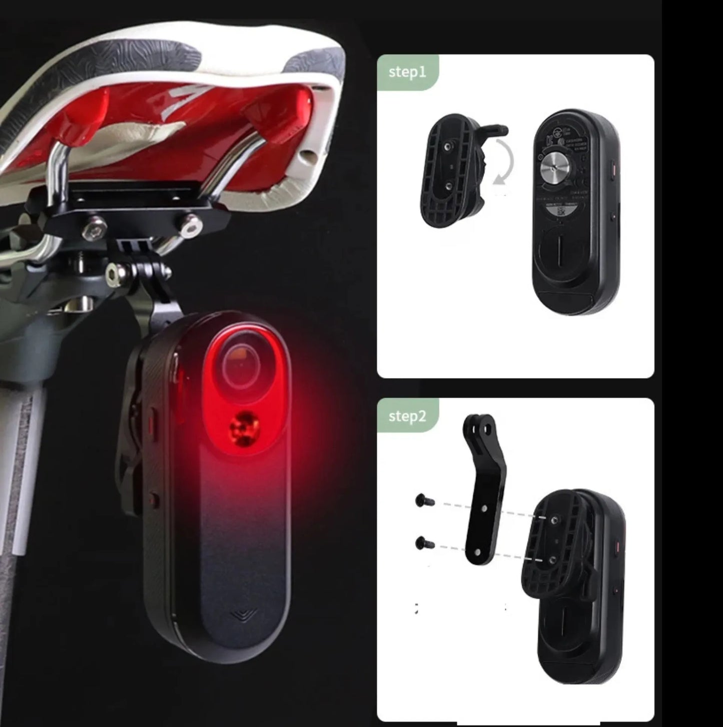 Pack supports sous selle sécurisé avec rallonge optimisée pour Garmin Varia RCT715