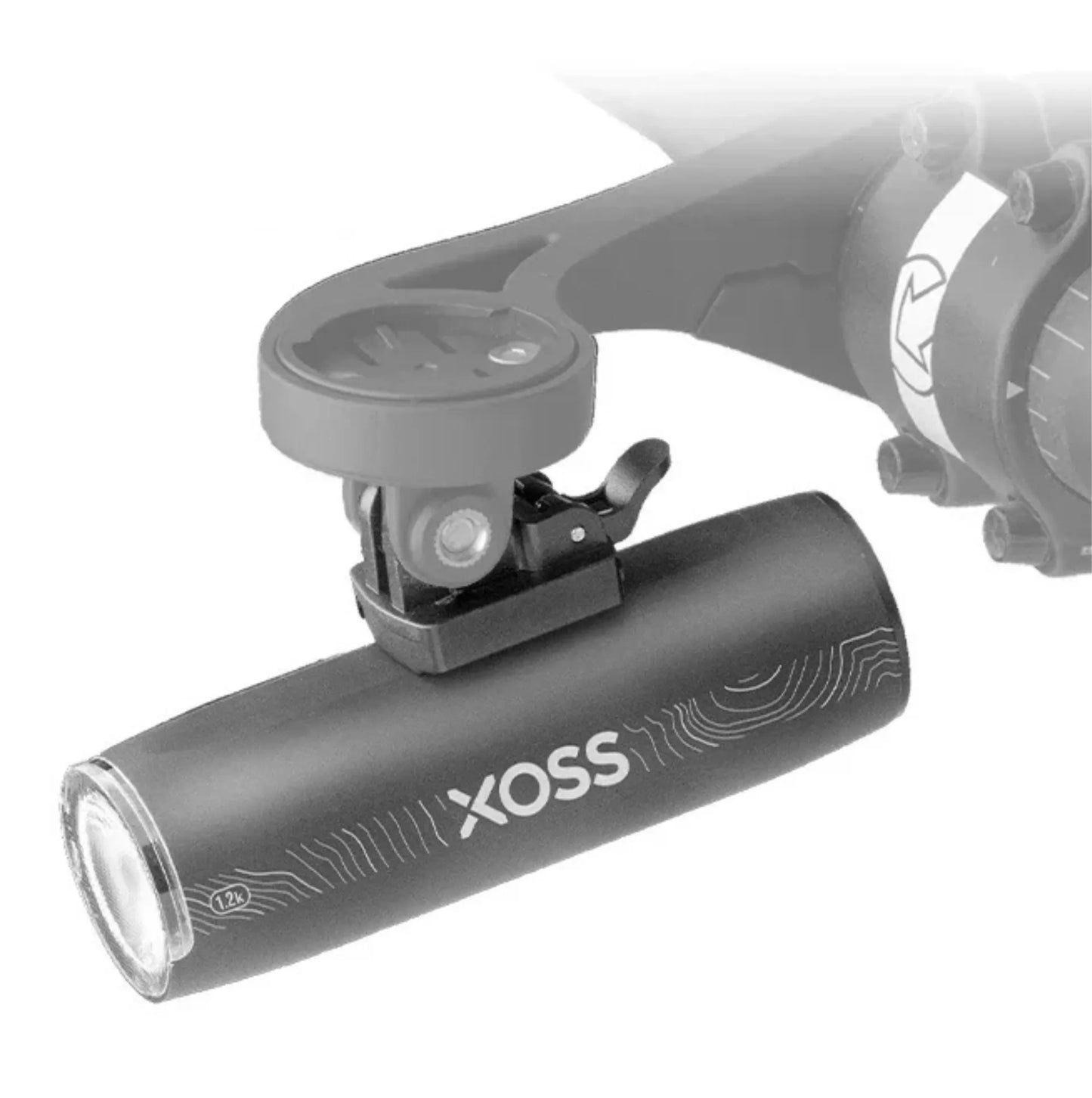 Pack éclairage vélo complet – Phare XOSS XL1200 + Feu arrière USB + Support déporté XL