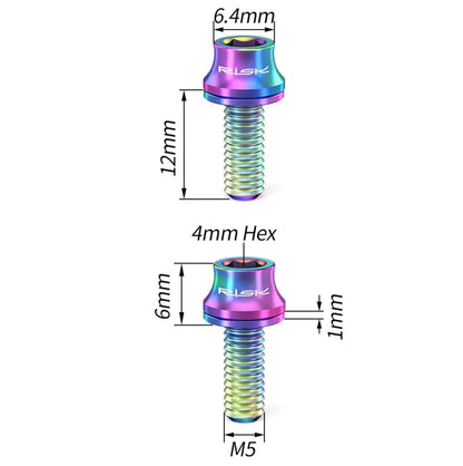 Lot de 2 vis de fixation pour porte-bidon vélo – Titane TC4 M5×12 mm multicolores