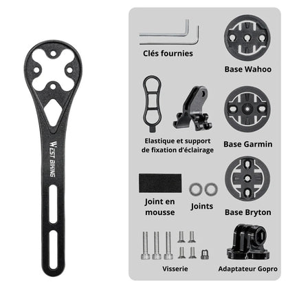 Support compteur Garmin/Bryton/Wahoo pour cintres aérodynamiques – Fixation sous cintre