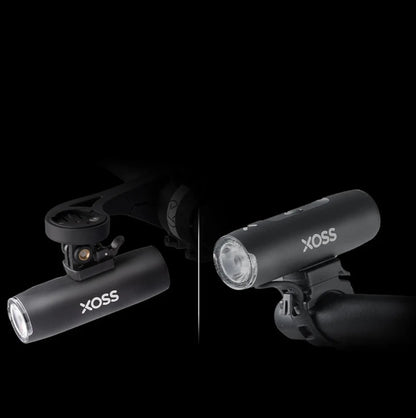 Pack éclairage vélo complet – Phare avant XOSS XL-400 + feu arrière USB + support déporté XL