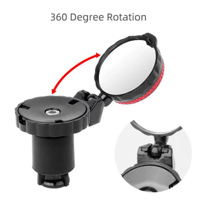 Lot de 2 embouts de cintre vélo avec rétroviseur + avertisseur lumineux – Convex et LED intégrée