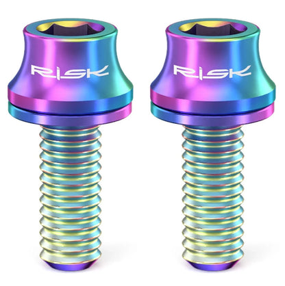 Lot de 2 vis de fixation pour porte-bidon vélo – Titane TC4 M5×12 mm multicolores