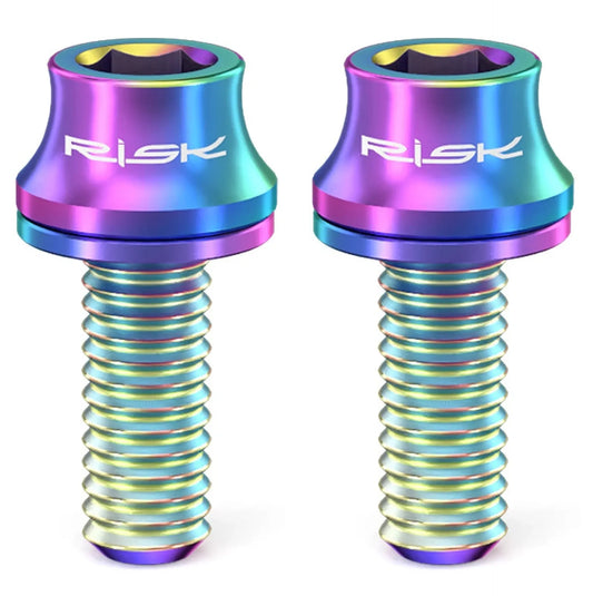 Lot de 2 vis de fixation pour porte-bidon vélo – Titane TC4 M5×12 mm multicolores
