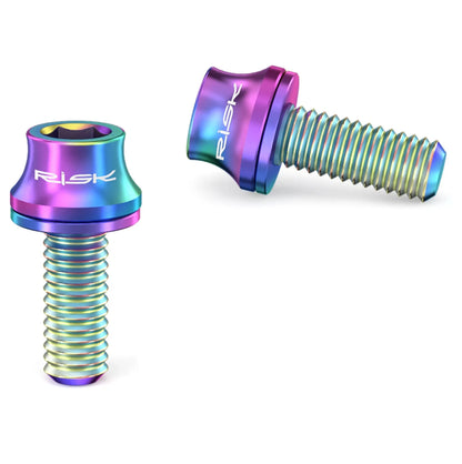 Lot de 2 vis de fixation pour porte-bidon vélo – Titane TC4 M5×12 mm multicolores