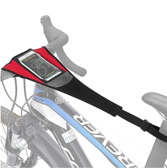 Toile anti-transpiration vélo avec housse téléphone – Protection cadre et entraînement indoor