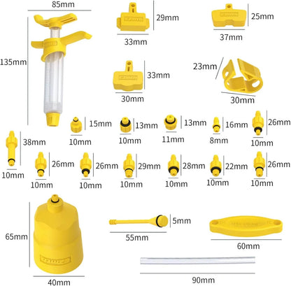 Kit universel de purge de freins vélo – Compatible Shimano/SRAM/Magura/Tektro (bouteille + entonnoir + adaptateurs)