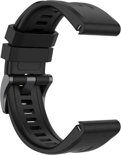 Bracelet de montre en silicone – 20mm / 22mm / 26mm – Compatible Garmin et COROS - Noir