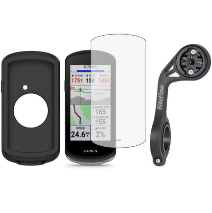 Pack de protection 3-en-1 pour compteur Garmin 1040 – Housse, verre trempé et support déporté XL