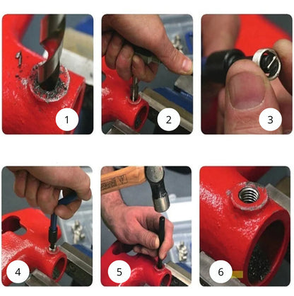 Coffret complet de réparation de filetage – 131 pièces (M5 / M6 / M8 / M10 / M12)