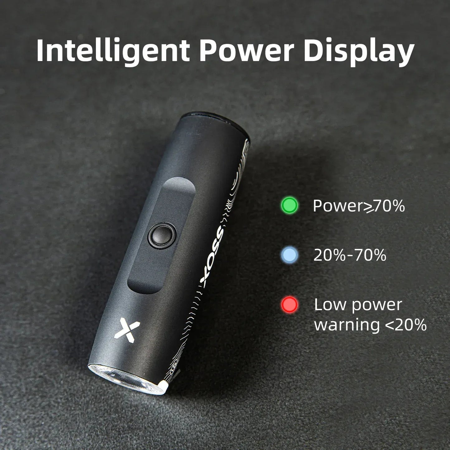 Pack éclairage vélo complet – Phare XOSS XL1200 + Feu arrière USB + Support déporté XL