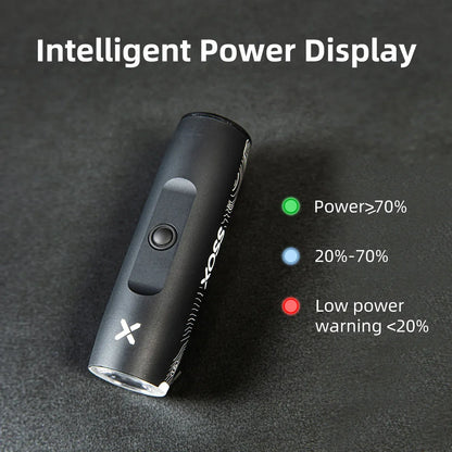 Pack éclairage vélo complet – Phare XOSS XL1200 + Feu arrière USB + Support déporté XL