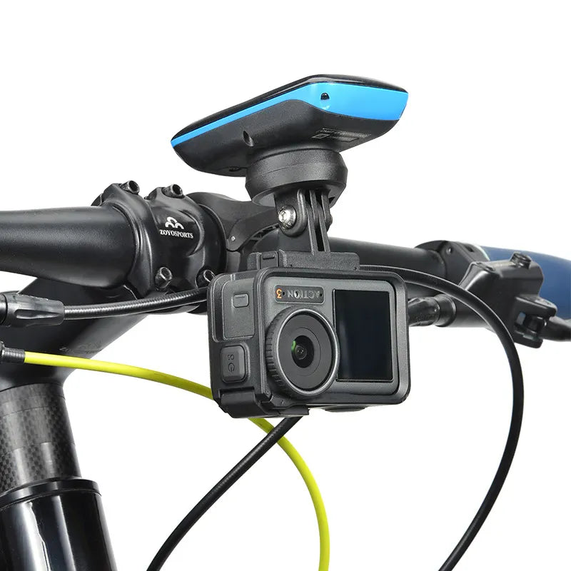 Support déporté XL bras allongé optimisé BikeFlow pour Garmin 1030/1040/1050 - Wahoo - Bryton + fixation éclairage ou gopro