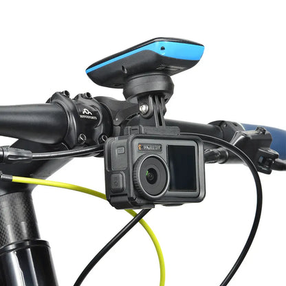 Support déporté XL bras allongé optimisé BikeFlow pour Garmin 1030/1040/1050 - Wahoo - Bryton + fixation éclairage ou gopro