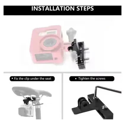 Rail de selle de vélo/Support de selle pour GoPro Hero/Action Cam - Noir