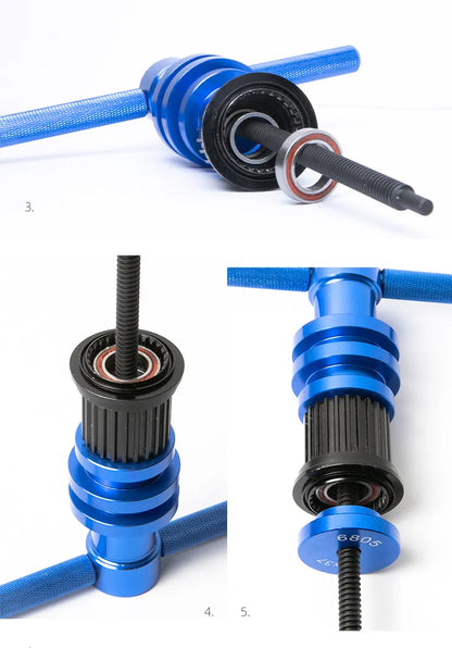 Kit Professionnel d’Installation et d’Extraction de Roulements pour Vélo avec boîte - Compatible Moyeu de Roue