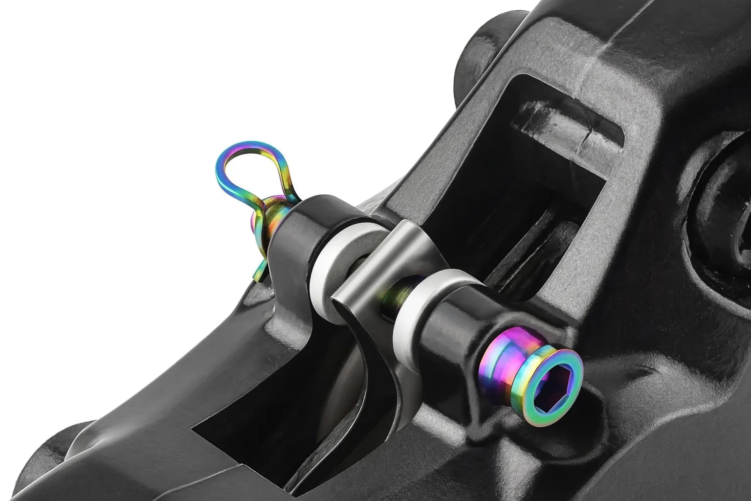 Vis étrier de frein à disque – Titane M4×26 mm – Multicolore – 2 pièces + clips – Route &amp; VTT