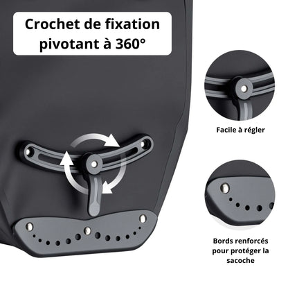 Bikeflow Wiltec Sacoche etanche pour porte-bagages – capacité de 25 L