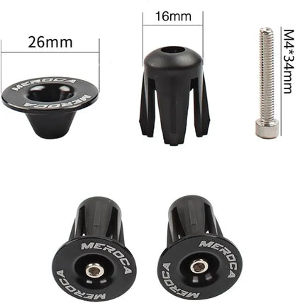 Bouchons de cintre vélo – 22 à 24 mm – Vis M4 – Noir