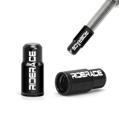 Bouchons de valve Presta RIDERACE Noir – Aluminium anodisé – Lot de 2 pièces