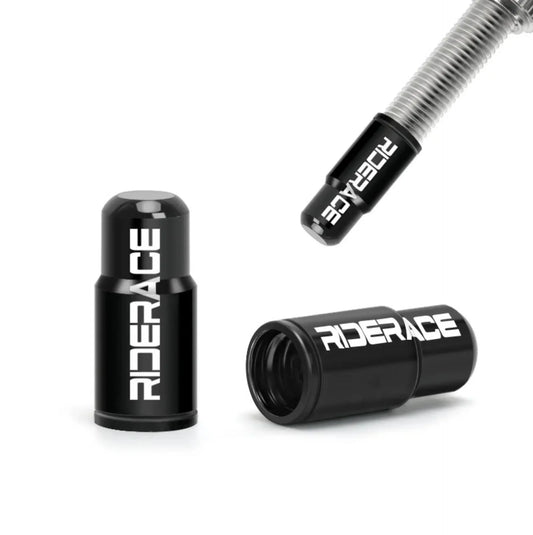 Bouchons de valve Presta RIDERACE Noir – Aluminium anodisé – Lot de 2 pièces