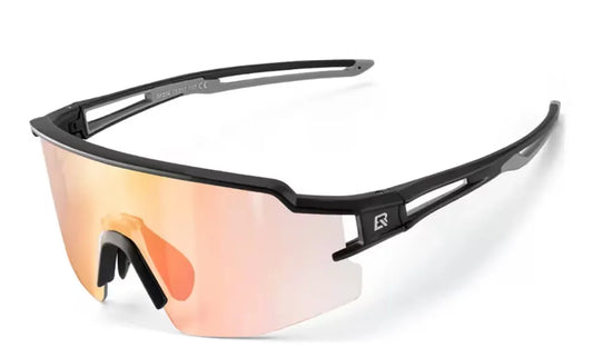 Rockbros Lunettes de Cyclisme Photochromiques – UV400 + Insert Correcteur – Noir / Verres Orange