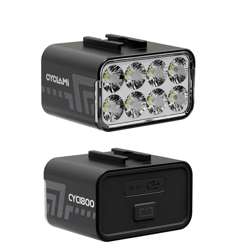 Phare vélo Cyclami CYC1800 – 1800 lumens, aluminium, batterie 4000 mAh