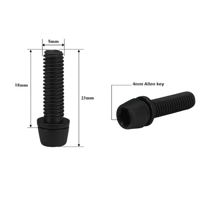 Lot de 6 vis de potence/guidon vélo – Acier allié 10B21 M5 noir