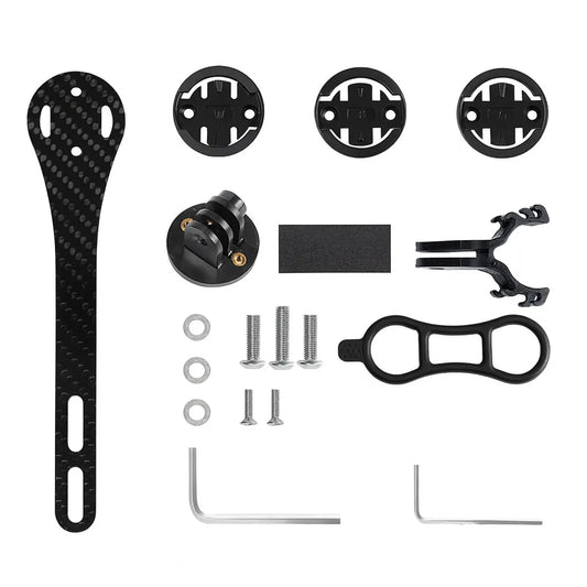 Support carbone 165 mm pour compteur vélo – Garmin / Wahoo / Bryton / caméra