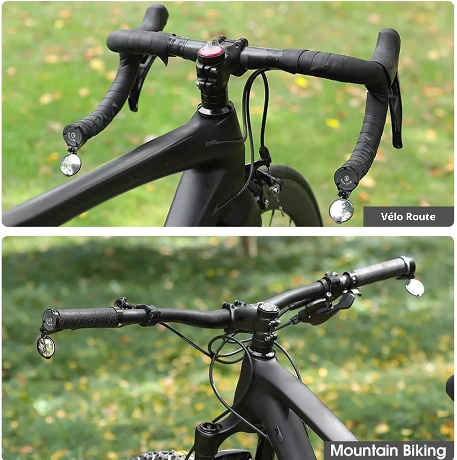 Embout de guidon Rétroviseur de vélo – Miroir convexe HD – Rotation 360°