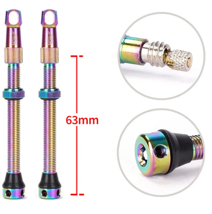 Paire de valves tubeless Presta 63 mm