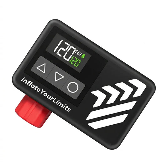 Pompe électrique/Mini compresseur vélo 120 PSI Presta/Schrader - Affichage digital - Indicateur Bars/PSI - 108g