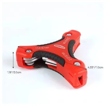 Jeu de 9 clés Allen pliantes pour vélo en acier CR-V. Compact et ergonomique, idéal pour réglages et réparations VTT, route ou entretien quotidien