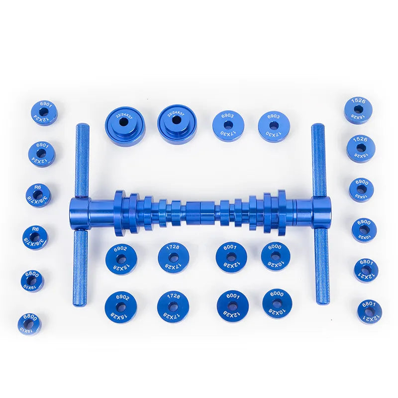 Kit Professionnel d’Installation et d’Extraction de Roulements pour Vélo avec boîte - Compatible Moyeu de Roue