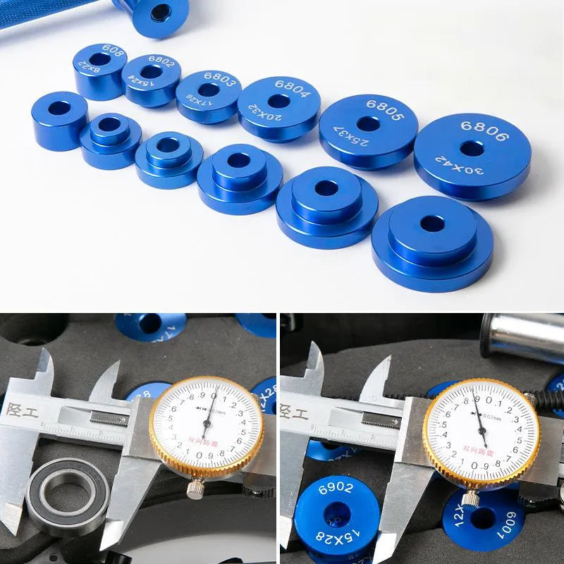 Kit Professionnel d’Installation et d’Extraction de Roulements pour Vélo avec boîte - Compatible Moyeu de Roue
