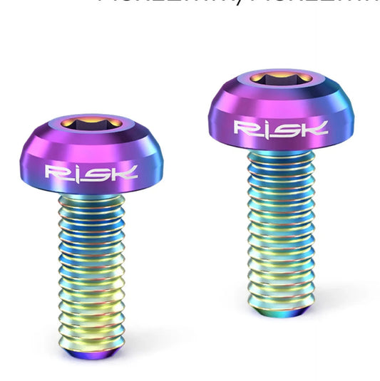 Lot de 2 vis porte-bidon vélo – Titane M5×12 mm multicolores