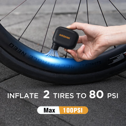 Mini Pompe à Vélo Portable Rechargeable - 100 PSI, Type-C, Compatible Schrader et Presta Bikeflow