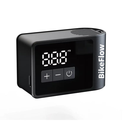 Mini Pompe à Vélo Mini compresseur avec indicateur de pression - BikeFlow- Électrique Portable Rechargeable – 120 PSI, Type-C, Écran LCD, Compatible Presta & Schrader