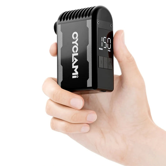 Mini pompe électrique CYCLAMI A2 Max – 150 PSI – Affichage en bars – Rechargeable USB-C