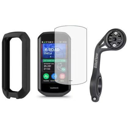Pack Accessoires Garmin Edge 1050 (Ecran de protection hydrogel + Housse + Support déporté XL optimisé Edge 1050)